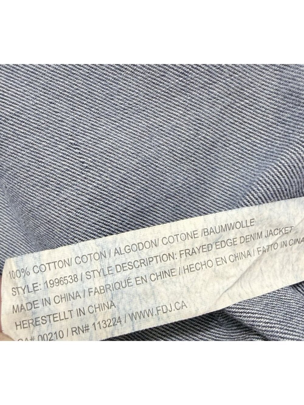 FDJ French Dressing Jeans Denim Jacket Size Large Distressed Raw Hems Festival - Picture 6 of 7